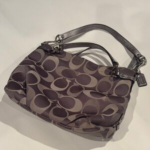 Coach Metallic Gray Signature Shoulder Bag